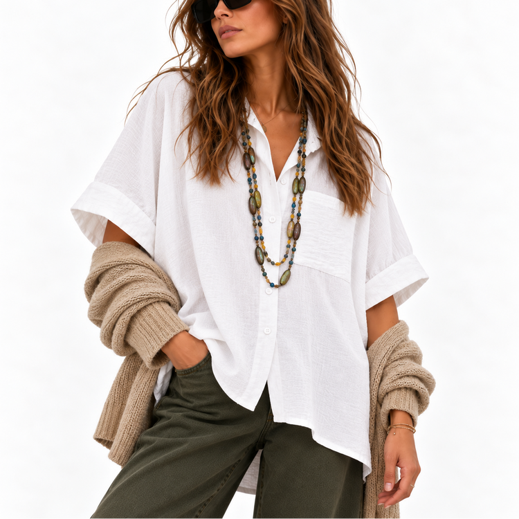 THE CAMDEN BLOUSE  - IVORY