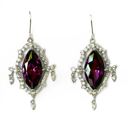 AMETHYST HALO EARRINGS