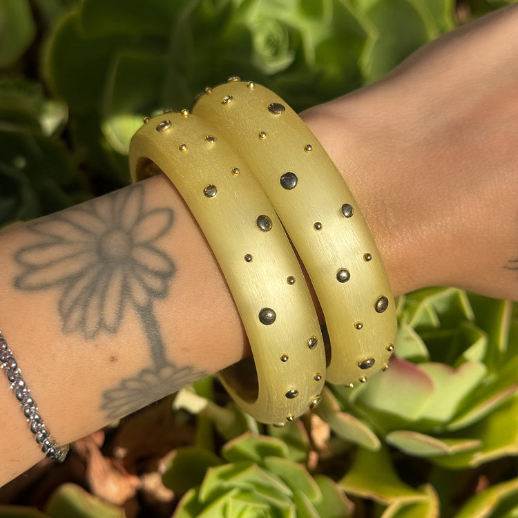 FROSTED LUCITE BANGLES