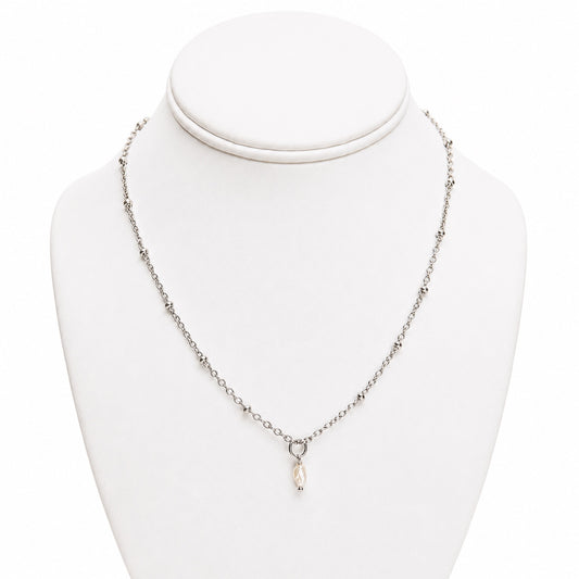 PETIT PEARL SILVER NECKLACE