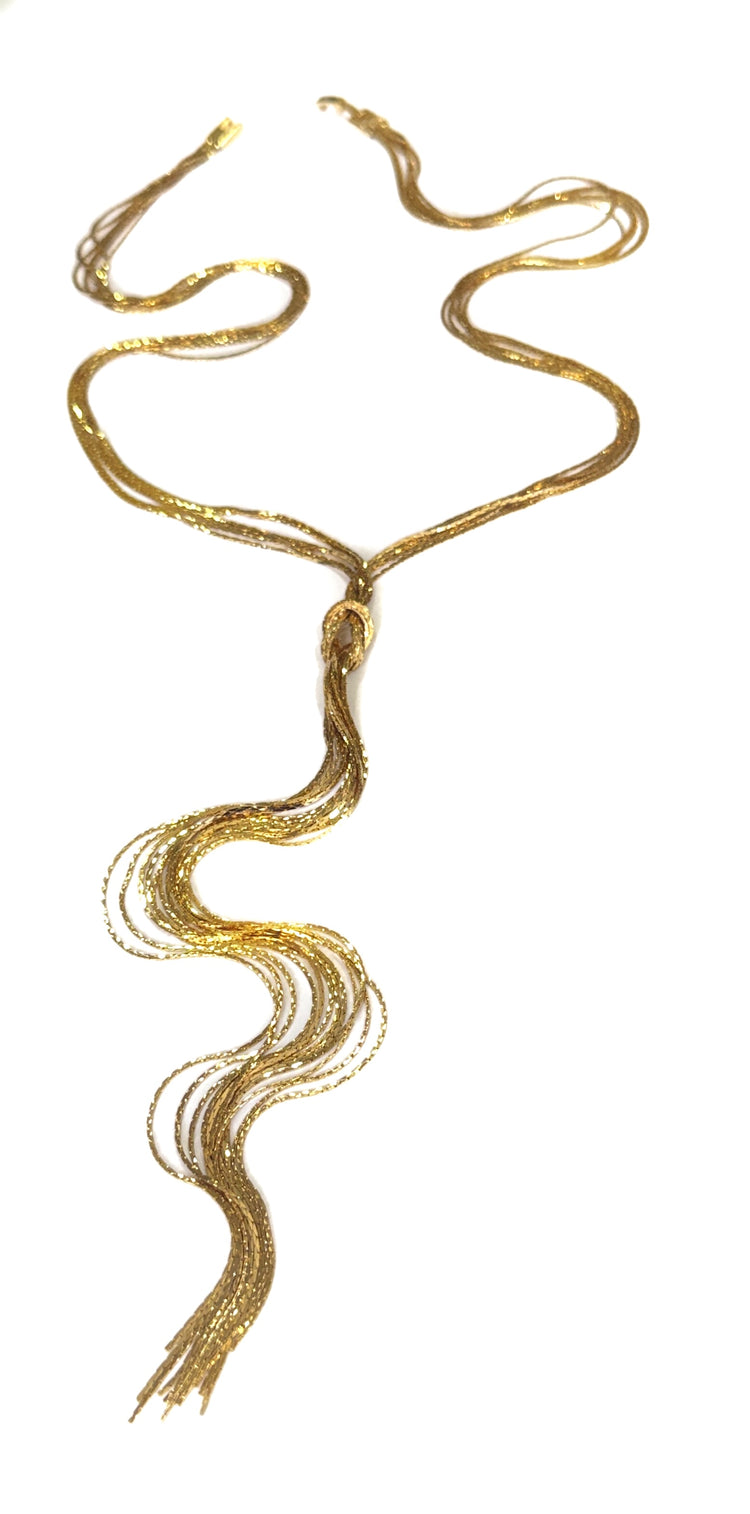 LONG LIQUID LARIAT SILVER OR GOLD