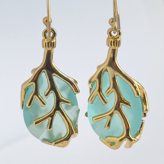SEAGLASS DEW DROP EARRINGS