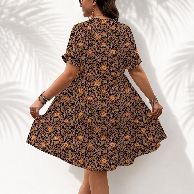 THE EASY BREEZY LEOPARD LOTUS BLOSSOM DRESS