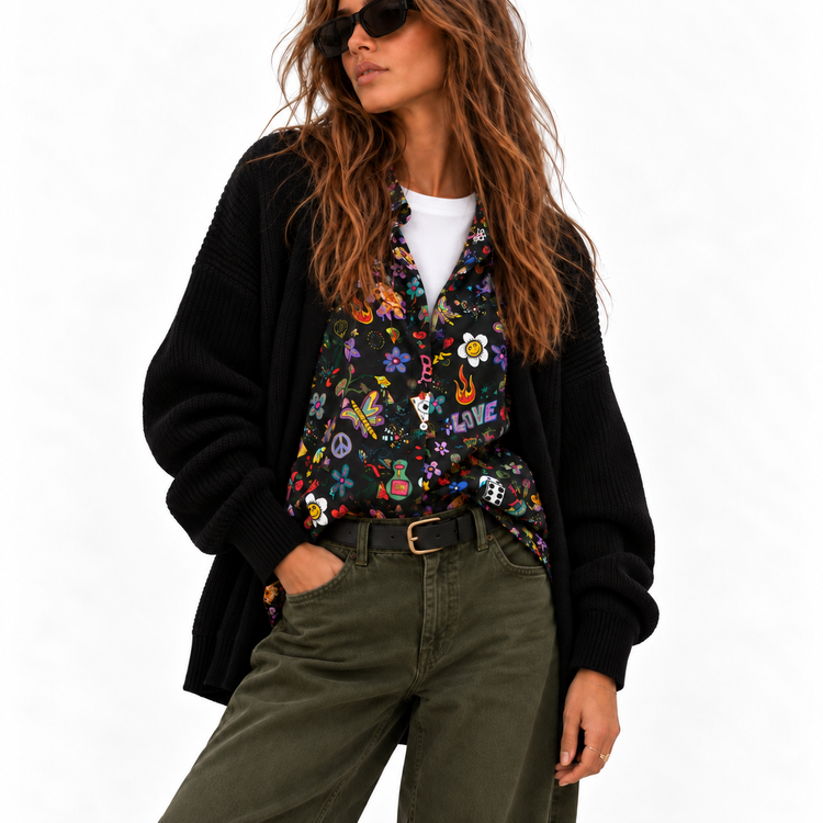 THE BLACK BISCOTTI CARDIGAN