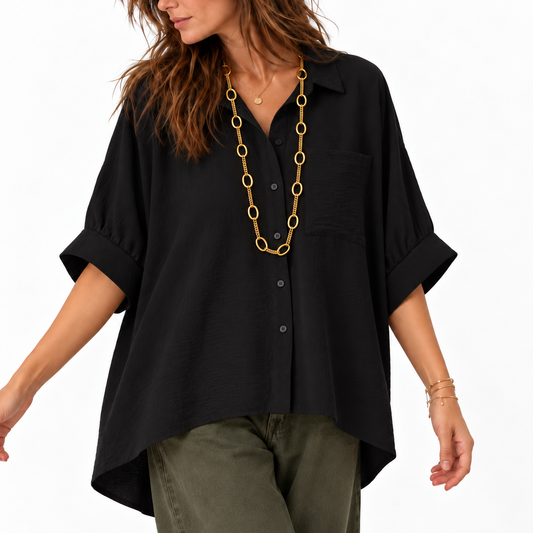 THE CAMDEN BLOUSE  - BLACK