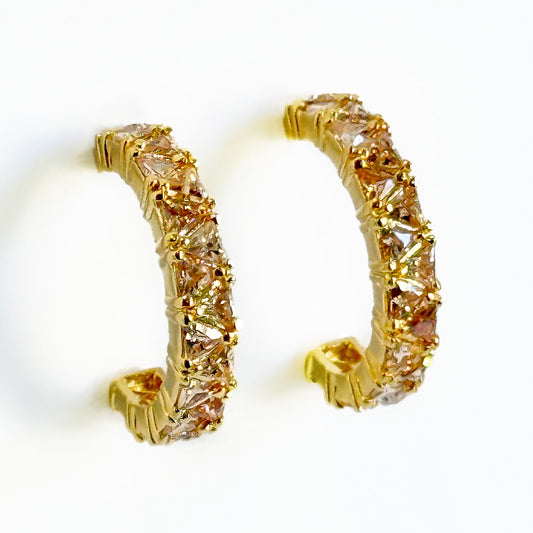 NUDE ILLUSION HOOP EARRINGS