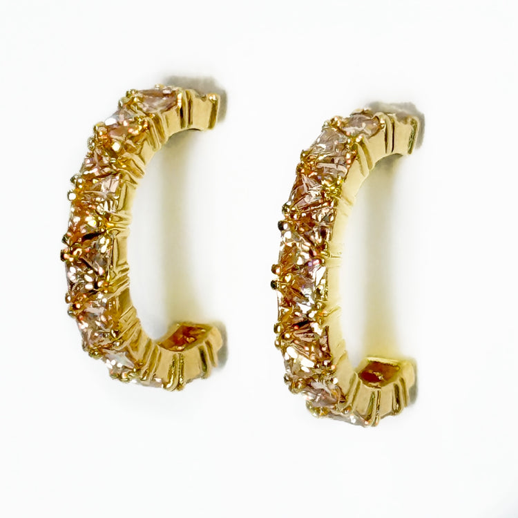 NUDE ILLUSION HOOP EARRINGS