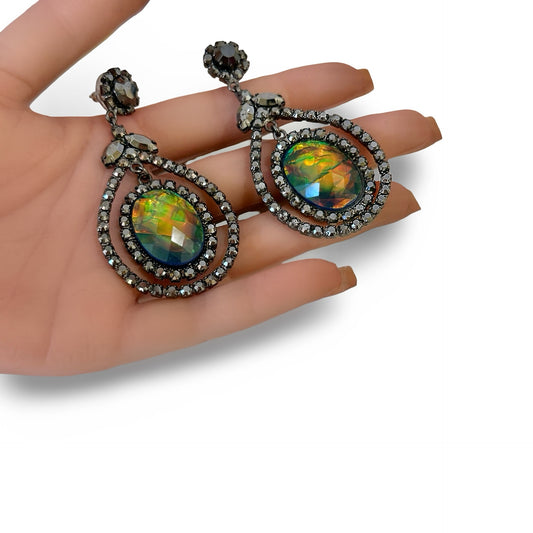 DRAGONFLY OPAL HALO EARRINGS