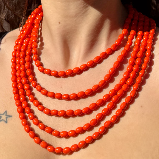 TANGERINE MULTISTRAND NECKLACE