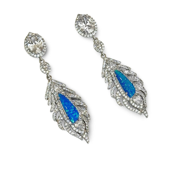 PEACOCK FEATHER EARRINGS