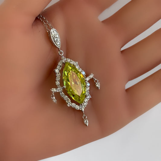 PERIDOT MARQUISE HALO PENDANT