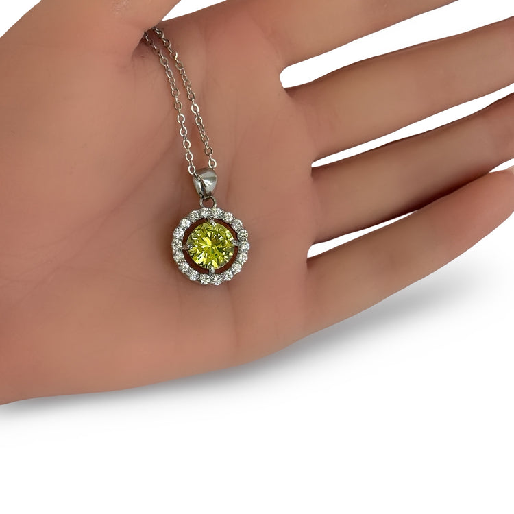 SUNSHINE AND LIME PENDANT NECKLACE