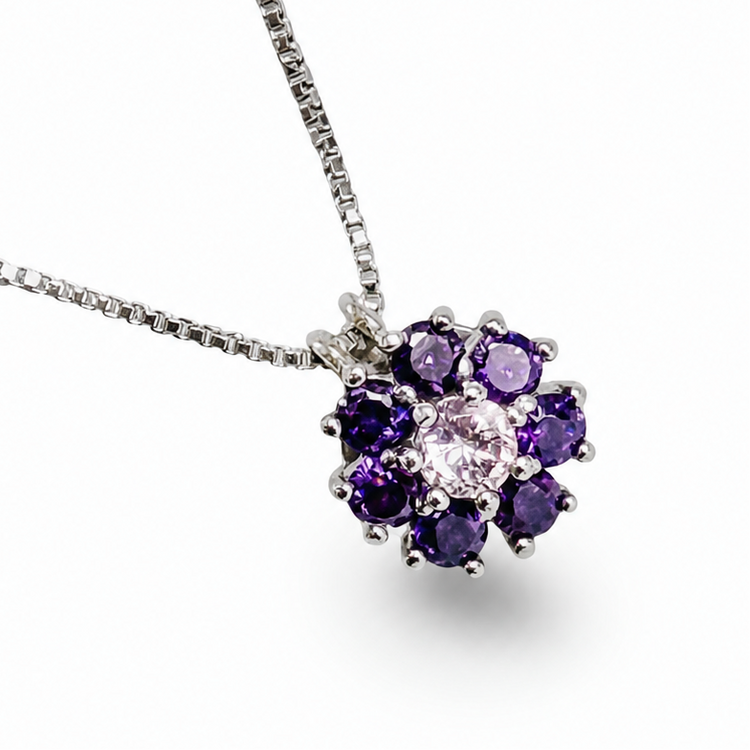 PETITE PURPLE PETALS NECKLACE