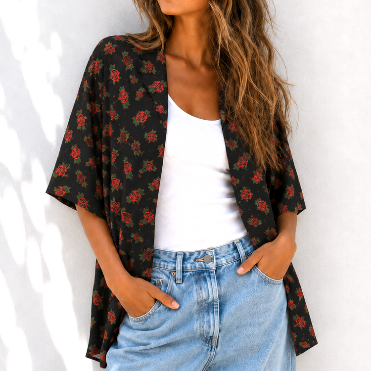 THE CHARCOAL ROSE BOYFRIEND SHIRT