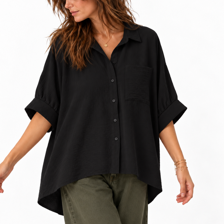 THE CAMDEN BLOUSE  - BLACK