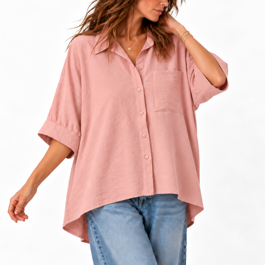 THE CAMDEN BLOUSE  - DESERT ROSE