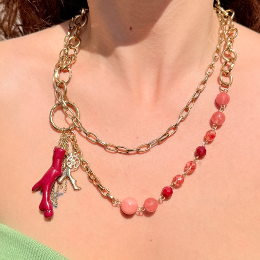 SEASIDE DOUBLE STRAND CHARM NECKLACE