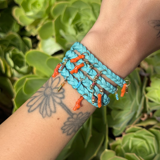 THE STEVIE CHARM BRACELET- DOWN BY THE SEASIDE BLUE