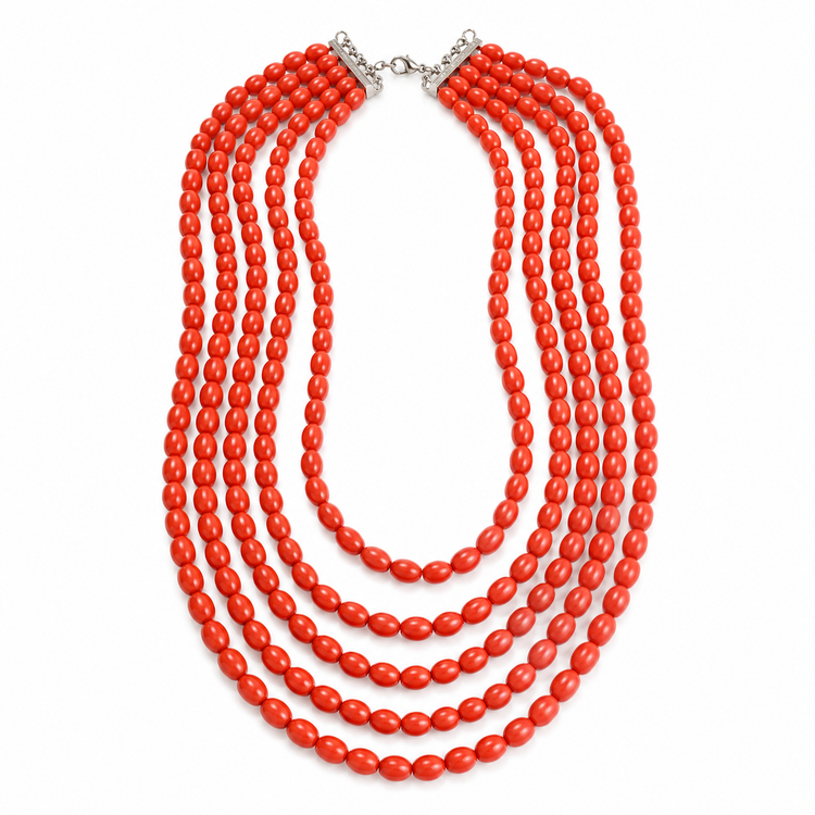 TANGERINE MULTISTRAND NECKLACE