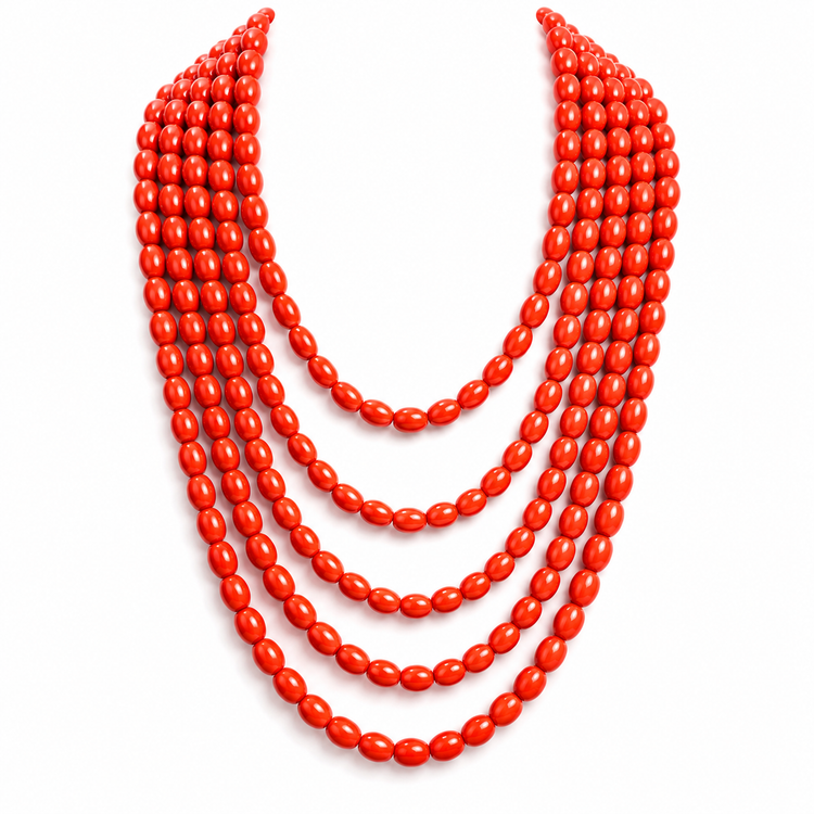 TANGERINE MULTISTRAND NECKLACE