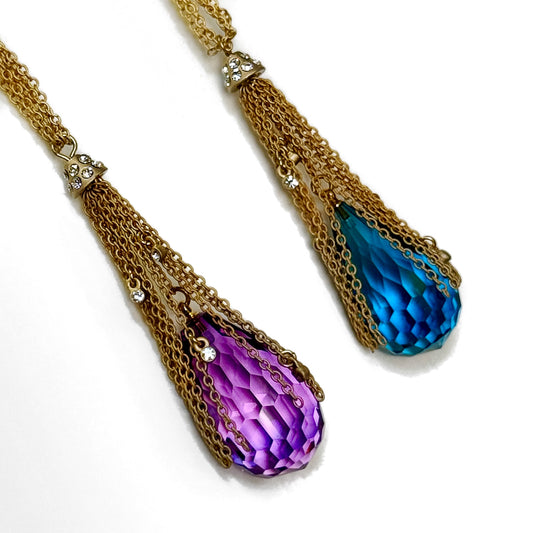 LE CRYSTAL FRINGE TASSEL NECKLACE