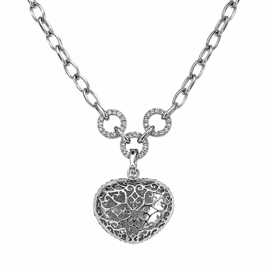 TWO OF HEARTS DOUBLE SIDED 3 WAY ENHANCER NECKLACE