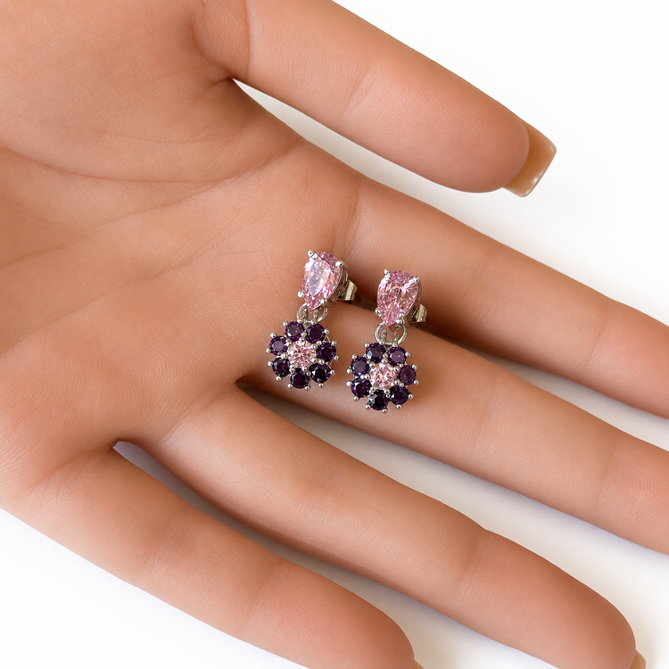 PETITE PURPLE PETALS EARRINGS