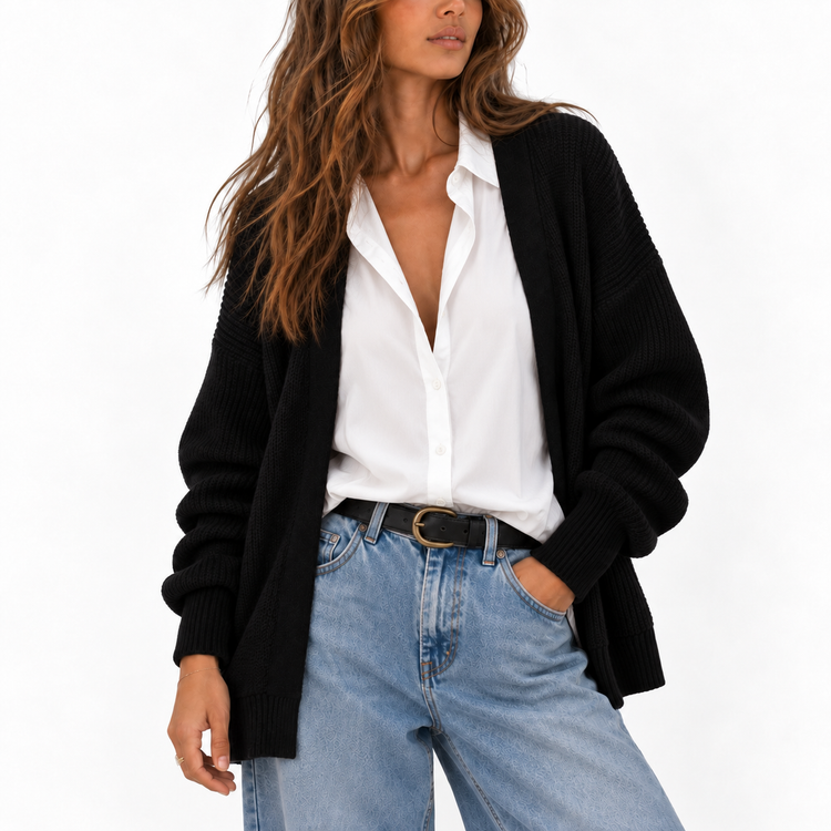 THE BLACK BISCOTTI CARDIGAN