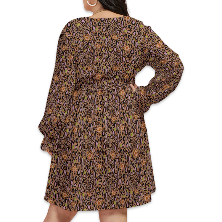 LEOPARD LOTUS BLOSSOM DRESS