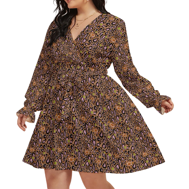 LEOPARD LOTUS BLOSSOM DRESS