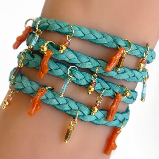 THE STEVIE CHARM BRACELET- DOWN BY THE SEASIDE BLUE