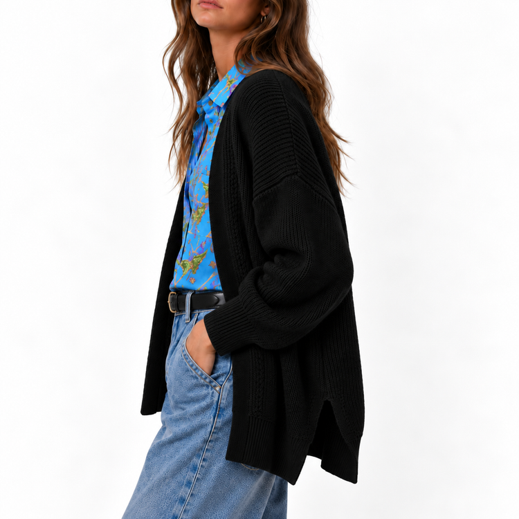 THE BLACK BISCOTTI CARDIGAN