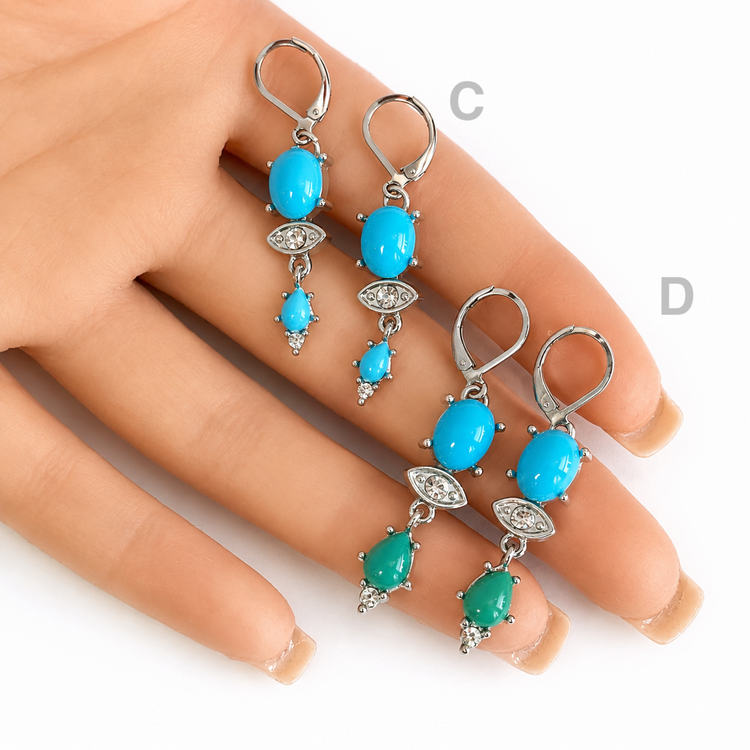 TURQUOISE TALISMAN EARRINGS SILVER