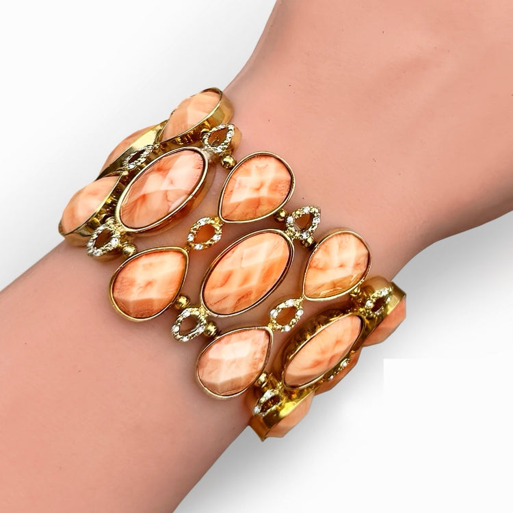 CORAL BLUSH STRETCH BRACELET