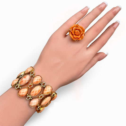 CORAL BLUSH STRETCH BRACELET