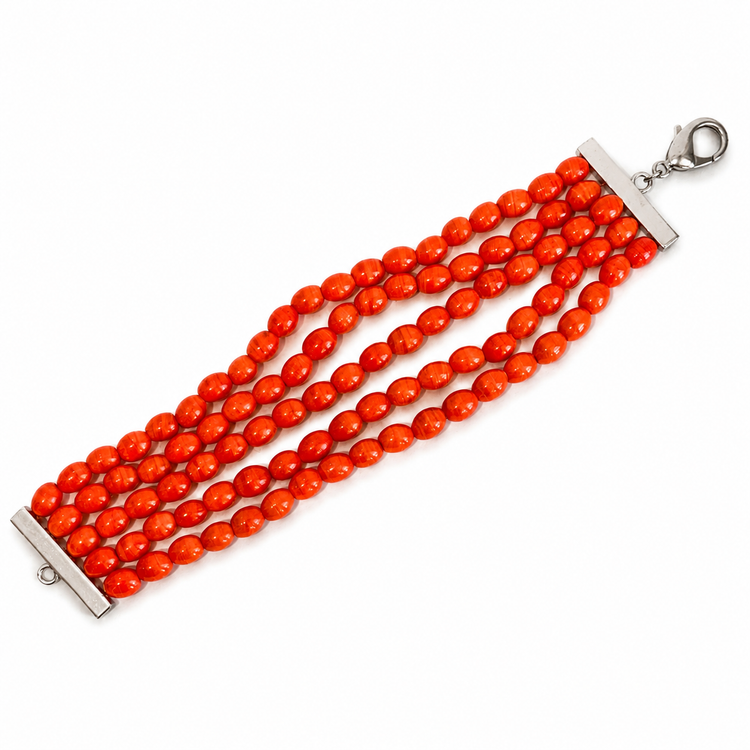 CREAM TANGERINE MULTISTRAND BRACELET