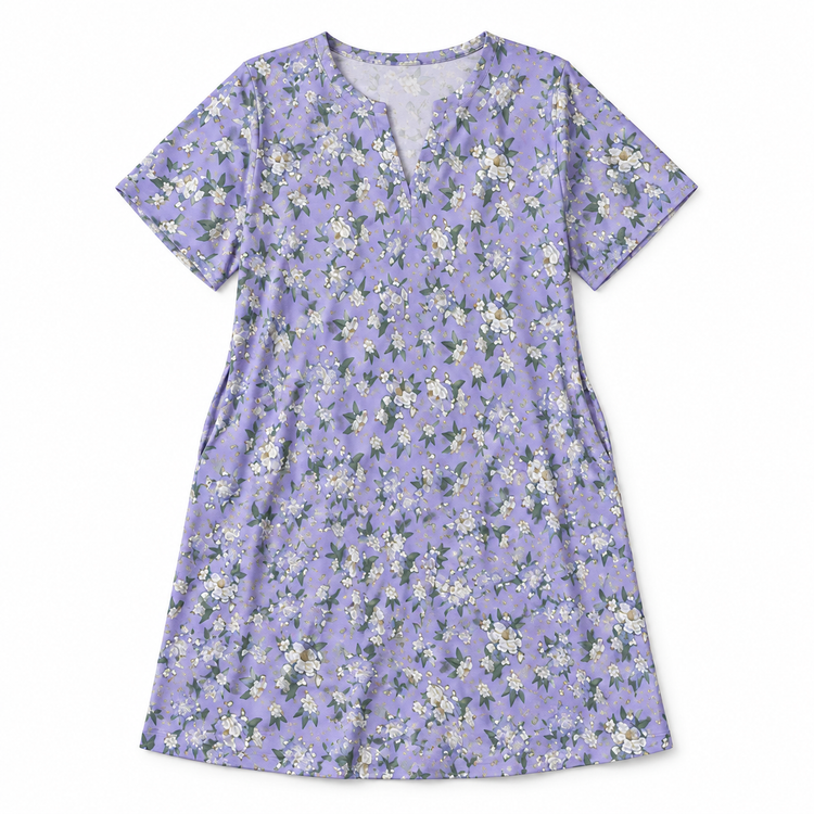 THE LOUNGE DRESS - LAVENDER GARDENIA