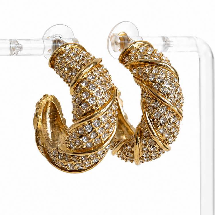 THE GOLDEN PAVÉ HOOPS