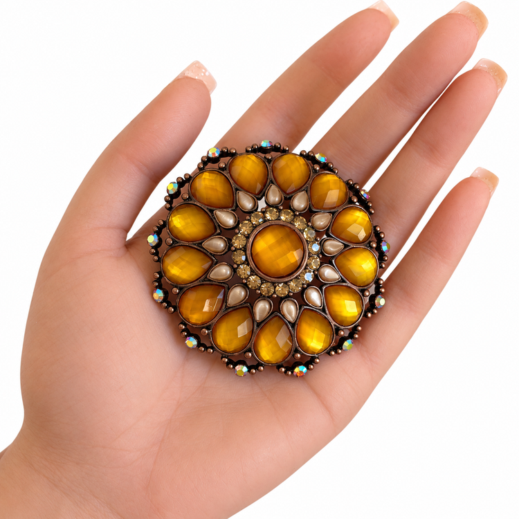 AUTUMN SUNFLOWER BROOCH