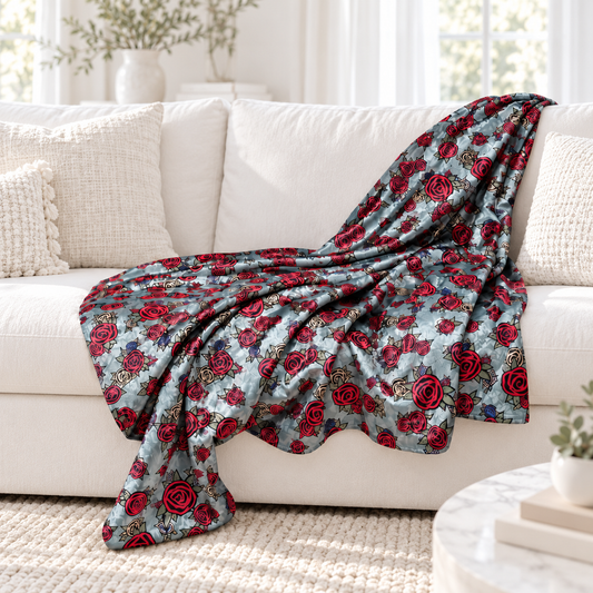 THE ROSIE COZY DOUBLE FACED THROW BLANKET