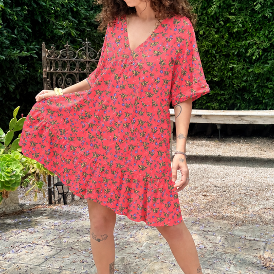 THE EASY BREEZY PERSIMMON BUTTERFLY DRESS