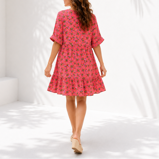 THE EASY BREEZY PERSIMMON BUTTERFLY DRESS