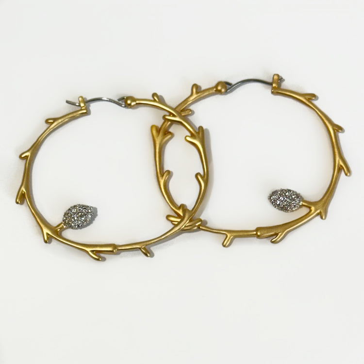 DEWDROP BRANCH  HOOP EARRINGS