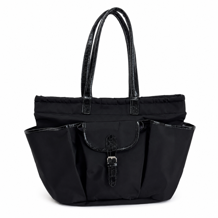 THE BLACK CROCO CARRYALL