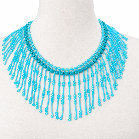 TURQUOISE FRINGE NECKLACE
