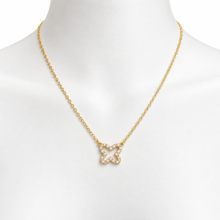 PETITE 4 PETAL NECKLACE GOLD