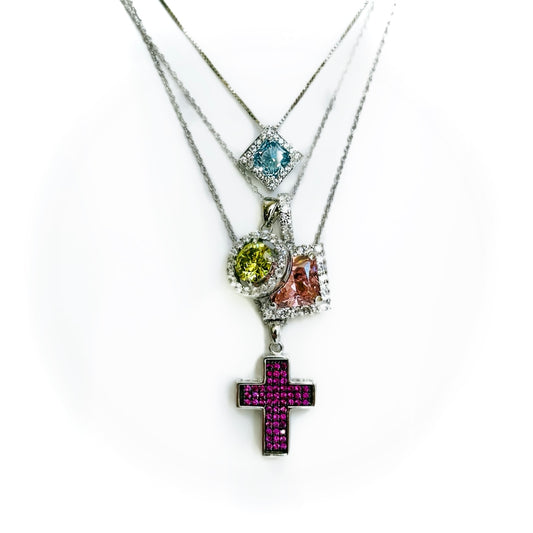 LA CROIX DU FRAMBOISERIE PENDANT NECKLACE