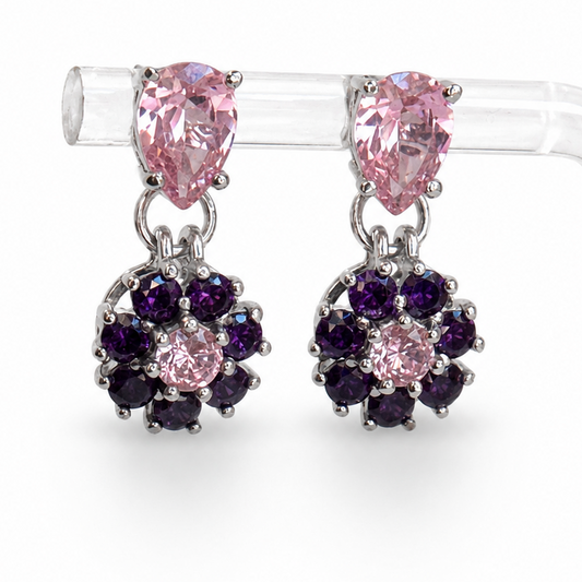 PETITE PURPLE PETALS EARRINGS