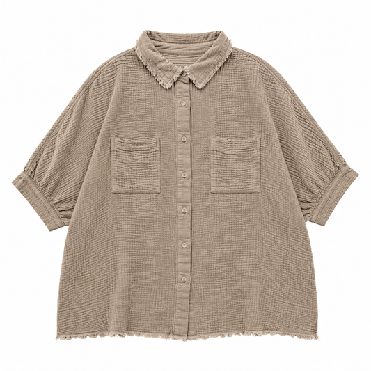 THE SAINT TROPEZ BLOUSE - TOAST