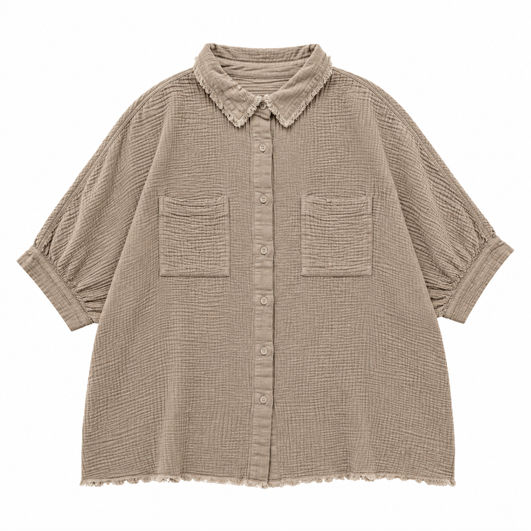THE SAINT TROPEZ BLOUSE - TOAST